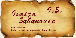 Isaija Šabanović vizit kartica